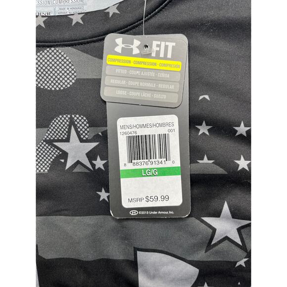 5-90 UNDER ARMOUR Men's Compression Top Camo Stars Gray Lg - Picture 13 of 13